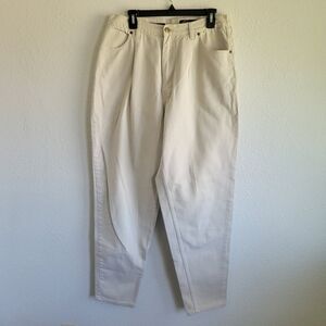 Vintage Eddie Bauer Off White Khaki High Waisted Mom Jeans Relaxed Fit Size 16L